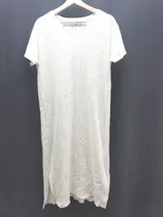 ◇ Sonny Label URBAN RESEARCH Vネック 薄手 スリット シンプル 半袖 ロング丈 ワンピース サイズF ホワイト レディース E  【1307120030214】