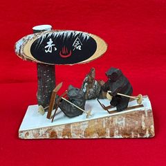 白樺　一刀彫　登山人形二人　農民美術 白樺登山人形 一刀彫 農民美術二人登山 昭和レトロ ビンテージ品