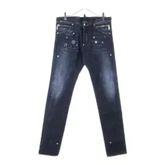 DSQUARED2 (ディースクエアード) 15AW スリムフィット ダメージペイント デニム ブラック S74LA0840