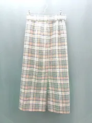 ◇ OPAQUE.CLIP バックスリット チェック柄 秋向け ロング フレア スカート サイズ38/M ブラウン オレンジ レディース E  【1307120031549】