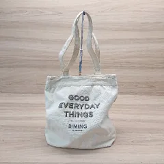 ◇ B:MING by BEAMS ブランドロゴ シンプル カジュアル 大容量 プリント トートバッグ ベージュ メンズ レディース E  【1307120030931】