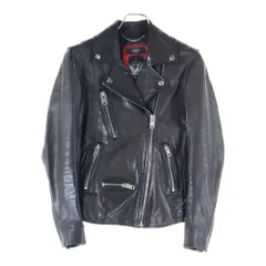 DIESEL (ディーゼル) ラムレザー ダブルライダースジャケット レディース ブラック TR008568
