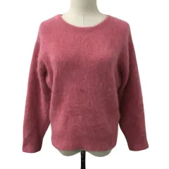 ラウンジドレス ガリャルダガランテ Loungedress GALLARDAGALANTE セーター ニット プルオーバー ラウンドネック シャギー ウール 無地 長袖 F ピンク