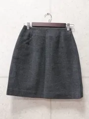 KUMIKYOKU クミキョク 組曲 スカート 膝丈 ウール 裏地付き 無地 グレー 2サイズ