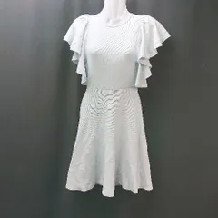 ◇ SNIDEL 無地 ガーリー かわいい おしゃれ 夏コーデ 半袖 ミニ丈 ワンピース サイズF ライトブルー レディース E  【1307120032355】