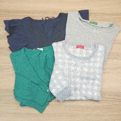 ◇ 《 earth/LOWRYS FARM/Riche&glamour まとめ売り4点セット サイズ混合 ニット ブラウス カットソー レディース 》 E  【1307120033918】