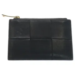 BOTTEGA VENETA (ボッテガヴェネタ) マキシイントレチャート フラグメントケース カードケース 名刺入れ ブラック レザー ゴールド金具