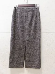 DRESSTERIOR ドレステリア ロングスカート ウール スリット フェイクポケット チェック柄 裏地付き ブラウン系 36サイズ