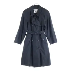 BURBERRYS (バーバリーズ) シルク ダブルブレスト ラグランスリーブ トレンチコート ブラック レディース FD035-061-09