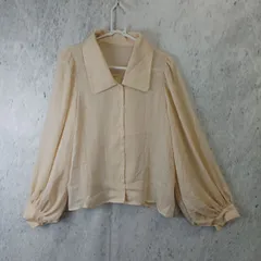 レディース シースルー ブラウス アイボリー ホワイト Mサイズ 〇□