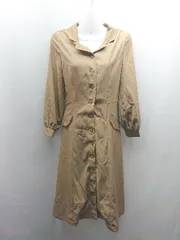 ◇ ◎ tocco closet ポリエステル100％ フロントボタン 大人っぽい 長袖 ロング ワンピース サイズM ブラウン レディース E  【1307120037206】