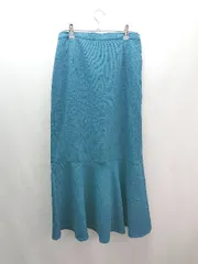 ◇ ◎ LOWRYSFARM ローリーズファーム ウエストゴム 無地 ロング丈 タイト スカート サイズL グリーン系 レディース E  【1307120039590】