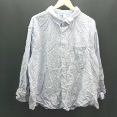 ◇ EDWIN エドウィン ストライプ柄 フロントボタン 大人 長袖 シャツ サイズM ライトブルー レディース E  【1307120040077】