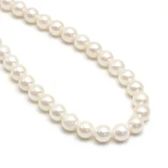パールネックレス SV パール約7.0-7.3mm ホワイト系 冠婚葬祭 1連