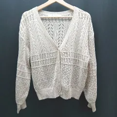 ◇ RayCassin レイカズン 透け感 大人カジュアル 前ボタン閉め 長袖 カーディガン サイズF ベージュ レディース E  【1307120039873】