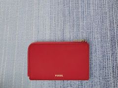 Fossil フォッシル Jori レザー ジップ カードケース レッド - メルカリ