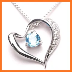 【新品】 [A.UN jewelry] 誕生石 ハートネックレス レディース スイスブルートパーズ ネックレス 誕生石 11月 プレゼント 人気 ブランド ニッケルフリー ペンダント 誕生日 女性 0