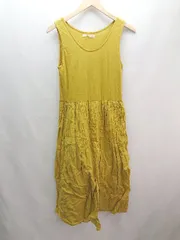 ◇ KBF URBAN RESEARCH カジュアル ギャザー シンプル 夏 サマー ロング丈 ワンピース サイズone マスタード レディース E  【1307120041548】