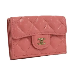 CHANEL 三つ折り財布 コンパクトウォレット マトラッセ キャビアスキン ピンク AP0230