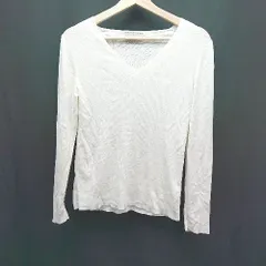 ◇ UNITED ARROWS Vネック 薄手 透け感あり タイトデザイン 長袖 セーター 表記なし ホワイト レディース E  【1307120041883】