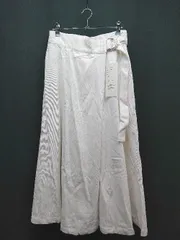 ◇ ◎ ●未使用● KOBE LETTUCE ファスナー ベルト調整可能 ロング ラップ スカート 表記なし ホワイト レディース E  【1307120045218】