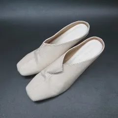 ◇ LiBERTYDOLL スクエアトゥ チャンキーヒール ローヒール サンダル サイズL ベージュ レディース E  【1307120045133】