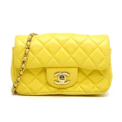 シャネル ミニマトラッセ ラムスキン チェーンショルダーバッグ イエロー
