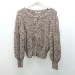 ◇ NICE CLAUP カジュアル 柔らかい ふわふわ　秋冬 長袖 ニットカーディガン サイズF モカ レディース E  【1307120045966】