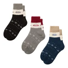 【売切注意】 あったか 総パイル 厚手 エドウィン(EDWIN) 消臭 ＜3足組＞ BODYFIRE 靴下 暖かソックス