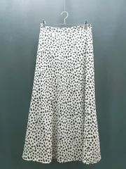 ◇ NATURAL BEAUTY BASIC バックジップ アニマル柄 ロング丈 タイト スカート サイズM ベージュ/ブラック レディース E  【1307120046871】