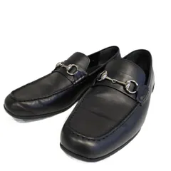 GUCCI グッチ ドライビングシューズ ビットローファー レザー シルバー金具 ローファー メンズ レザー ＃8 27㎝ 中古