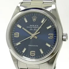 ROLEX エアキング 自動巻き SS ブルー文字盤 K番 14000M