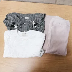 女児 90cm petit main プティマイン【3着セット】 衿刺しゅうブラウス 半袖フリルTシャツ コーデュロイストレートパンツ