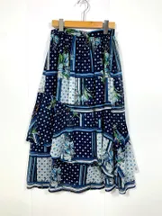 Viaggio Blu ビアッジョブルー 2611-91055 マリンフラワープリント スカート size0/紺 ■◆レディース