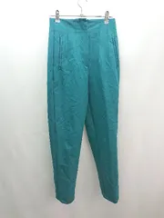 ◇ ZARA ザラ ハイウエスト タック きれい系 おしゃれ カラーパンツ サイズUSA XS グリーン レディース E  【1307120049124】