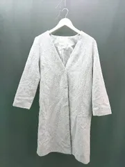 ◇ koe コエ ノーカラー 裏地あり スナップボタン ロング丈 冬コーデ 長袖 コート サイズＳ グレー レディース E  【1307120049056】