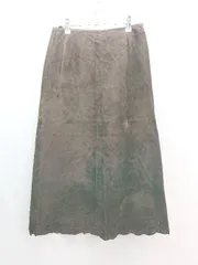 ◇ ２３区 スエード生地 サイドジップ 秋冬コーデ ロング丈 フレア スカート サイズ40 ダークブラウン レディース E  【1307120048943】