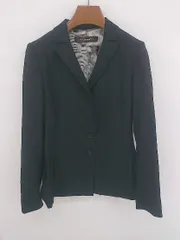 ◇ io yukomura Ta イオユウコムラタ 通勤 OL 2B 長袖 テーラード ジャケット サイズ1 ブラック レディース P  【1307150002502】