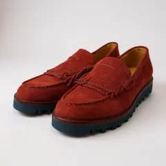 1a5 GIORGIO ARMANI ジョルジオアルマーニ ビジネスシューズ タッセル スエード フリンジ イタリア製 7 レッド メンズ 男性用k02iのサムネイル