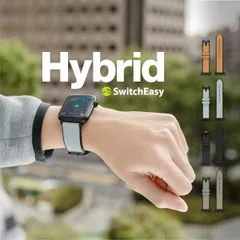 Apple Watch アップルウォッチ バンド 革 レザー シリコン ベルト 長さ調節 可能  AppleWatch SE 2 Series 9 8 7 他 ( 41mm 40mm 38mm ) 対応 SwitchEasy Hybrid