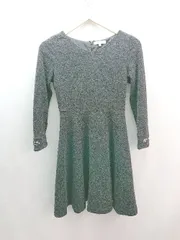 ◇ PROPORTION BODY DRESSING Vネック バックジップ 裏地 起毛 長袖 ショート丈 ワンピース サイズ1 グレー レディース E  【1307210002916】