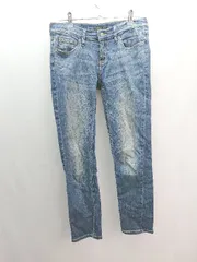 ◇ BANANA REPUBLIC バナナリパブリック ストレッチ ダメージ加工 シンプル デニムパンツ サイズ24 ブルー レディース E  【1307210002862】