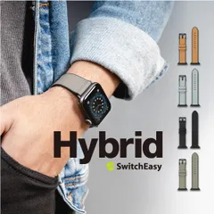 Apple Watch アップルウォッチ バンド 革 レザー シリコン ベルト 長さ調節 可能  AppleWatch SE  Series 9 8 7 他 ( 41mm 40mm 38mm ) 対応 SwitchEasy Hybrid