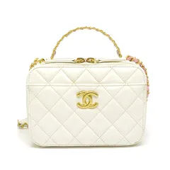 シャネル CHANEL マトラッセ バニティバッグ ホワイト 白 2WAY チェーンショルダー
