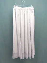 ◇ ITEMS ウエストゴム おしゃれ カジュアル ロング フレア スカート サイズF ピンク系 レディース E  【1307210008253】