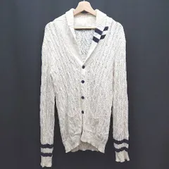 ◇ beauty&youthunitedarrows 前ボタン閉め カジュアルテイスト 長袖 カーディガン サイズM アイボリー メンズ E  【1307210009717】