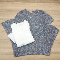 ◇ 《 JUNOAH ジュノア まとめ売り2点セット サイズM/L 花柄 レース ブラウス/ワンピース レディース 》 E  【1307210009618】