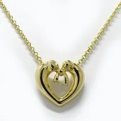 Tiffany＆Co. ネックレス ハート＆リボン 750YG K18YG イエローゴールド 約3.6g