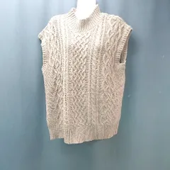 ◇ classicalelf カジュアル ケーブル編み レイヤード 秋冬 ニットベスト サイズL ブラウン レディース E  【1307210011710】