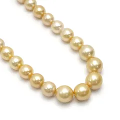 南洋パールネックレス ゴールデンパール 約8.5mm-12mm 1連